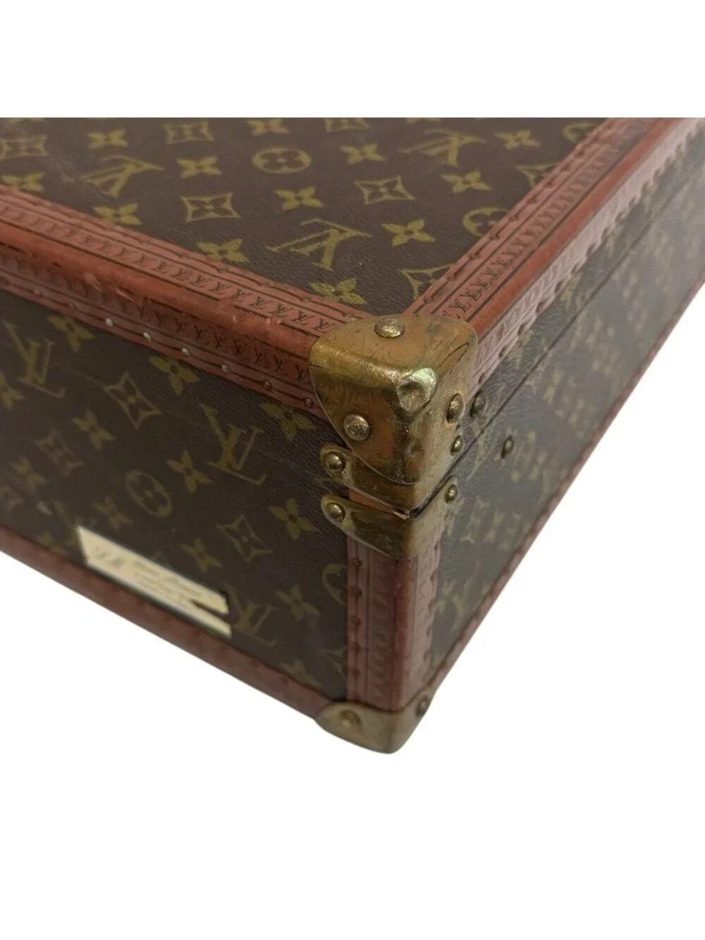Louis Vuitton Bisten 60 Monogram Trunk Purse Suitcase Brown